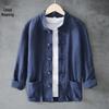 Men's Retro Chinese Ramie Tang Jacket - Loose Fit, Cotton Linen, Spring/Summer