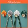 Wall Shape Shell 4pcs Creative Hanging Hook Punchfree Strong Adhesive Hook Bathroom Kitchen Wallmounted Seamless Sticky Hook