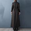 Langärmeliges Übergrößen-Baumwoll-Vintage-Neu in Kleider für Frauen Frühling Herbst lässiges lockeres Kleid