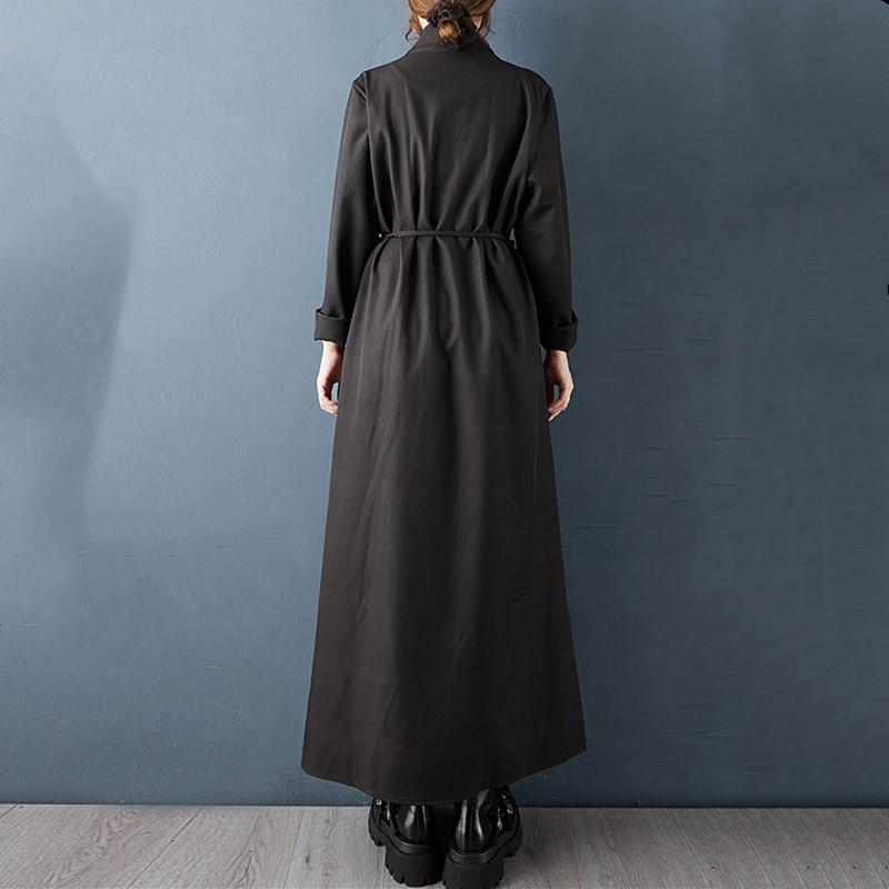 Langärmeliges Übergrößen-Baumwoll-Vintage-Neu in Kleider für Frauen Frühling Herbst lässiges lockeres Kleid