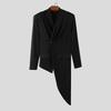 INCERUN Men V Collar Long Sleeve Splits Irregular One Buttons Front Cross Thin Tops Blazer