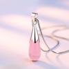 Elegant Moonstone Cat's Eye Teardrop Pendant: Korean Style Silver-Plated Crystal Necklace for Women