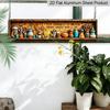 2D Flat, Rustic Wall-Mounted Shelf Aluminum Decorative Sign with Vintage Kitchen Utensils & Motivational Quote - Pans Display Suitable for Kitchens