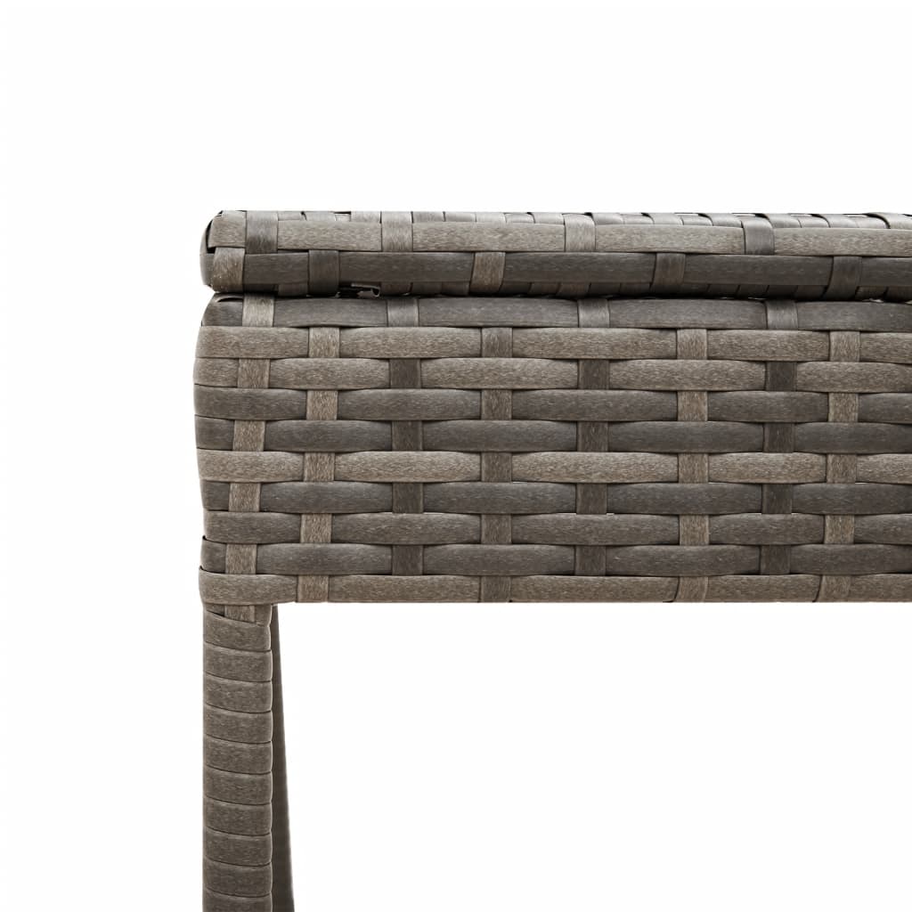 2 Piece Sun Lounger Set with Table Grey Poly Rattan