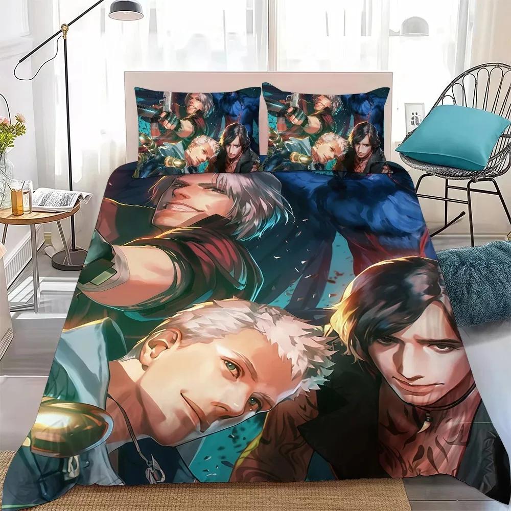Duvet Cover Pillowcase D-Devil May Cry 5Bedding Set Kids Boy Girl Bedroom Decoration 2/3piece Set Single/Double/Queen Large Size