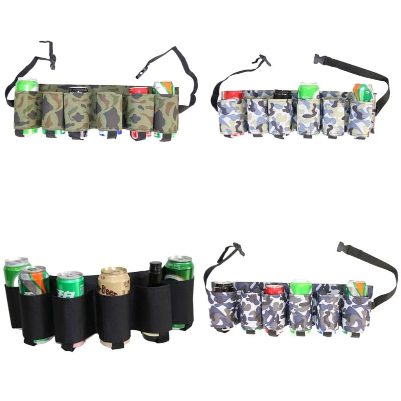 Adjustable Beer Waist Pack Beer Belt, 6 Pack Beer Holsters Beverages Belt Holder
