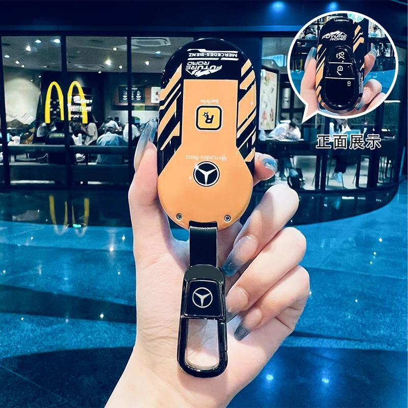 SFX1  Car Key Case Cover for Mercedes Benz 2022 C S Class W206 W223 S350 C260 C300 S400 S450 S500 TPU Shell Fob Holder Protector