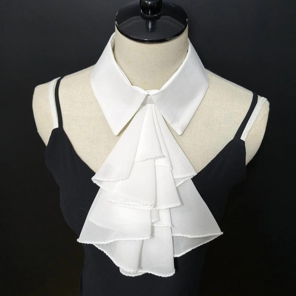 Elegant False Collar Multi-Layer Design Detachable Shirt Collar Necktie Front Ruffled Style Detachable Collar