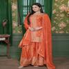 Ensemble Sharara Brodé Orange Tendance