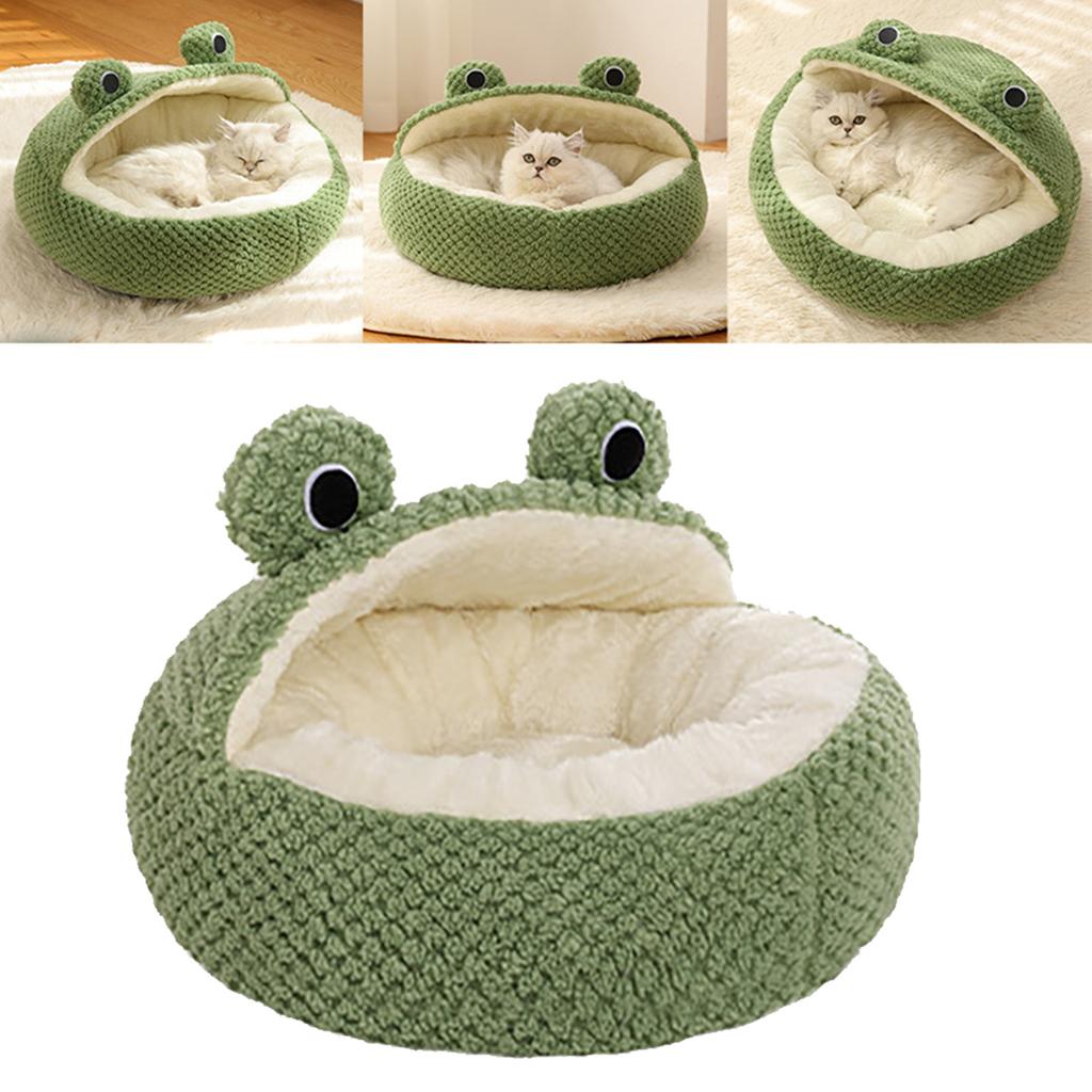 Green Cat Bed Washable Non Slip Waterproofing Bottom Comfortable Cute Dog Kitten Sping Bed for Home