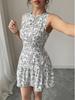 Elegant Floral Print Slimming Bodycon Dress for Women - Sleeveless Round Neck Design