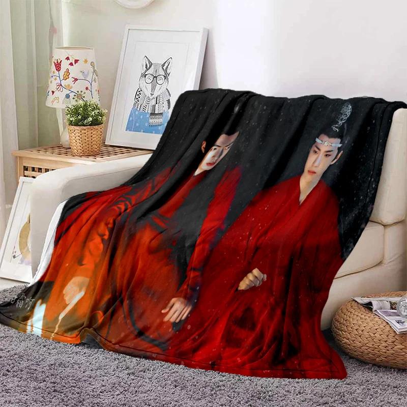 Drama The Untamed xiao zhan wang yi bo Weiche Überwurfdecke, Überwurfdecke, weiche Cartoon-bedruckte Tagesdecke, Tagesdecke, Sofa-Geschenk