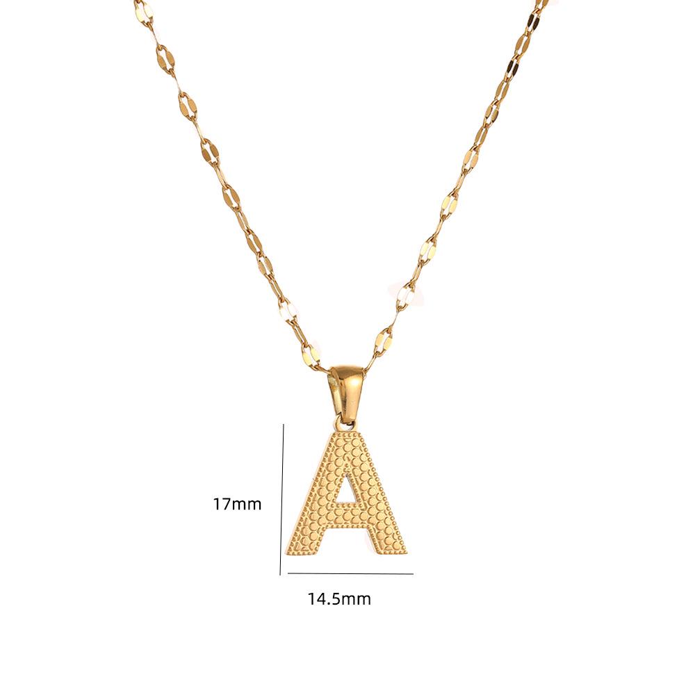 Women s Stainless Steel Necklace: 26 English Letter Pendant - European & American Fashion Jewelry