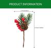 1PC Christmas Branches 13x5x3cm Artificial Christmas Branches With Red Berries & Pine Cones For Festive Decorations Parts