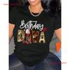 Birthday Print T Shirt Casual Round Neck Top Summer Unisexs Clothing Vintage Fashion Graphic Slightly Casual Breathable