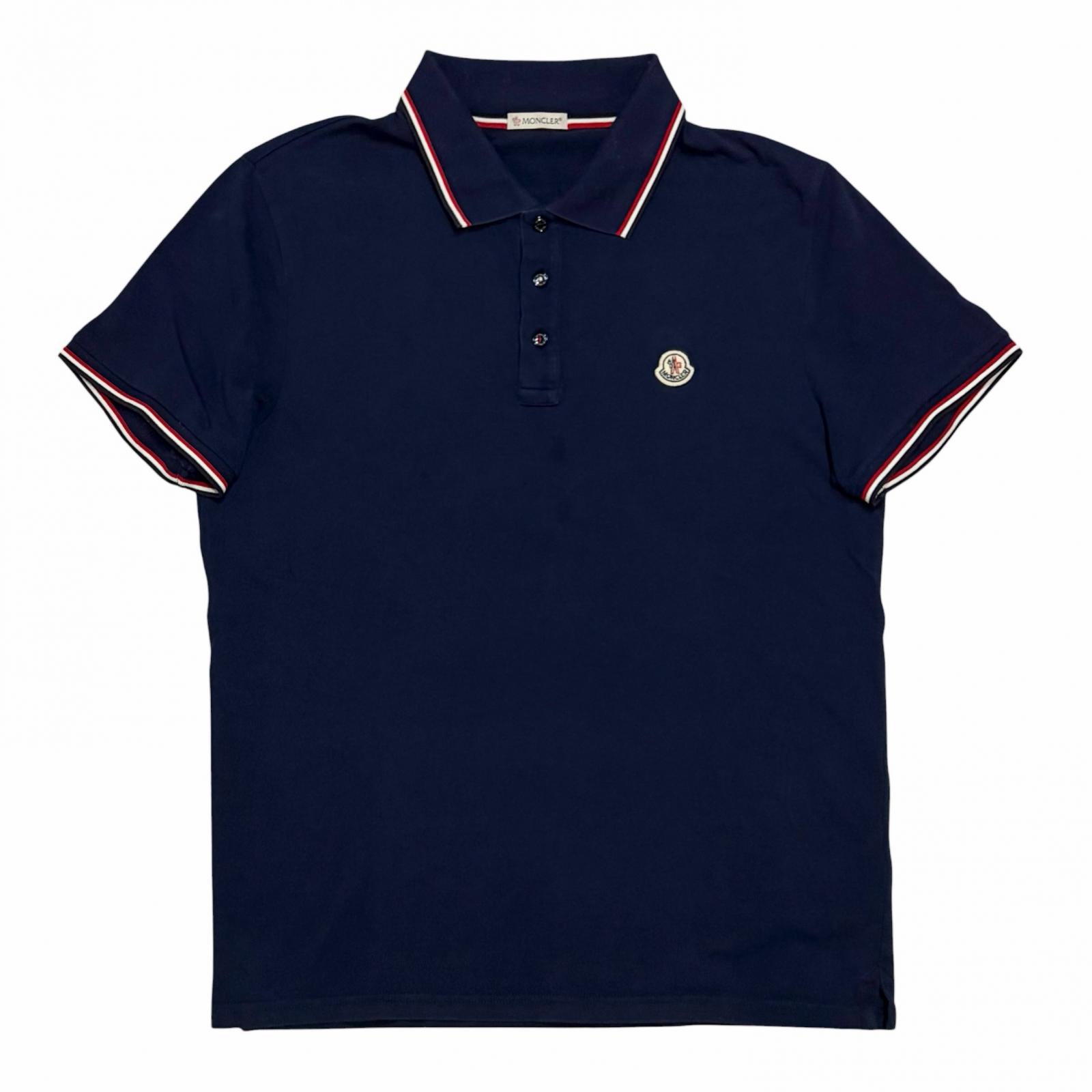 MONCLER Polo Shirt Navy Men s Size L Model C1091834560084556