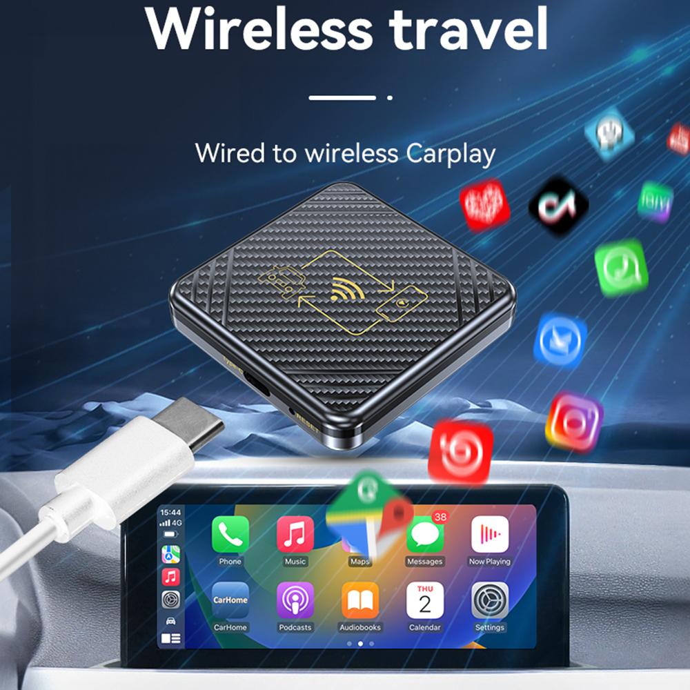 

Q1 Carplay Android Auto 2-в-1 AI Box Bluetooth-сумісний 5.0 дротовий/бездротовий адаптер White