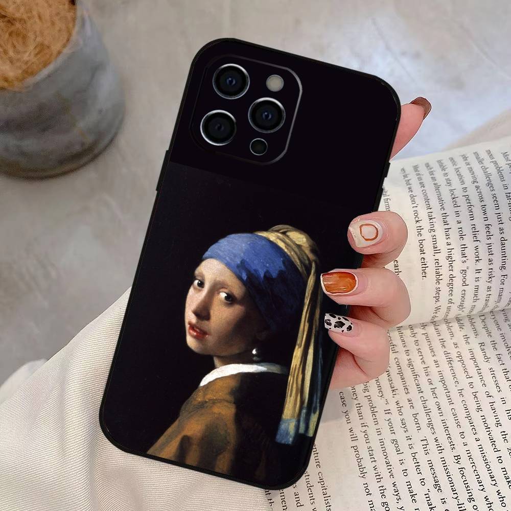 

Girl Art Painting Phone Case Silicone Soft For IPhone 17 16 15 14 13 12 11 X XR Plus Pro Max Plus iPhone17Air