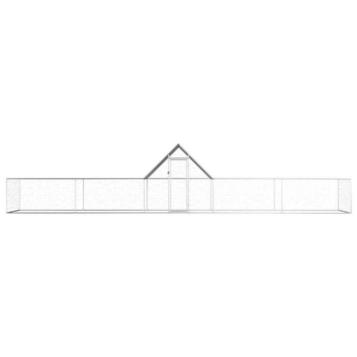 VidaXL Poulailler Enclos Clapier Cage Animaux Lapin Canard 10x2x2 m Acier 144563