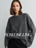 2026 Women's Loose Knit Pullover - Wool, Mulberry Silk, Cashmere Sweater with Brushed Yarn