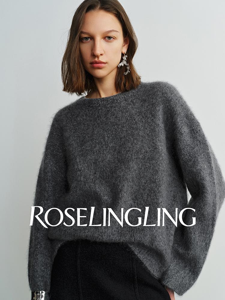 2026 Women's Loose Knit Pullover - Wool, Mulberry Silk, Cashmere Sweater with Brushed Yarn