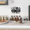 Black Metal Kitchen Sign: ‘Cooking with Love’ for Chic Décor.Elegant Black Metal Decor: ‘Cooking Love’ for Stylish Kitchens.