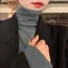 Autumn Winter New Fashion Long Sleeve Half High Collar Bottoming Shirt Solid Women's All-match Knitting Chic Tops