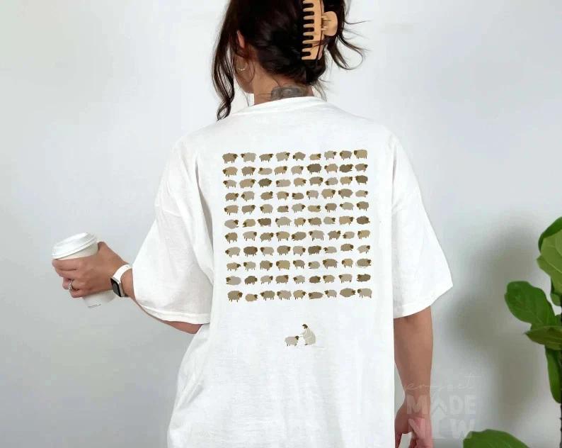 Lost Sheep Christian Faith Bible Story Graphic T  Shirt M
