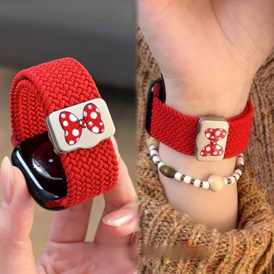 Cartoon Schattige Strik Magnetische Band Voor Apple Watch Band Ultra2 49mm 45mm 44 41 42 Correa Band Voor Iwatch Series 10 9 8 SE 7 6