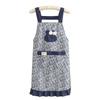 Floral Style Kitchen Cooking Apron Stain-proof Catering Waist Apron Household Work Apron  Adult