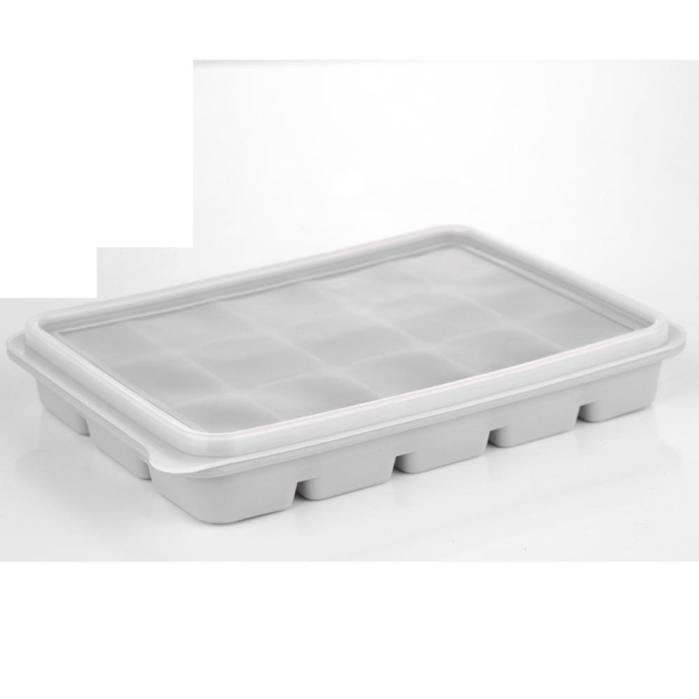 

Silicone Ice Cube Trays Reusable Ice-making Box Flexible Ice Cube Molds Beverages сірий