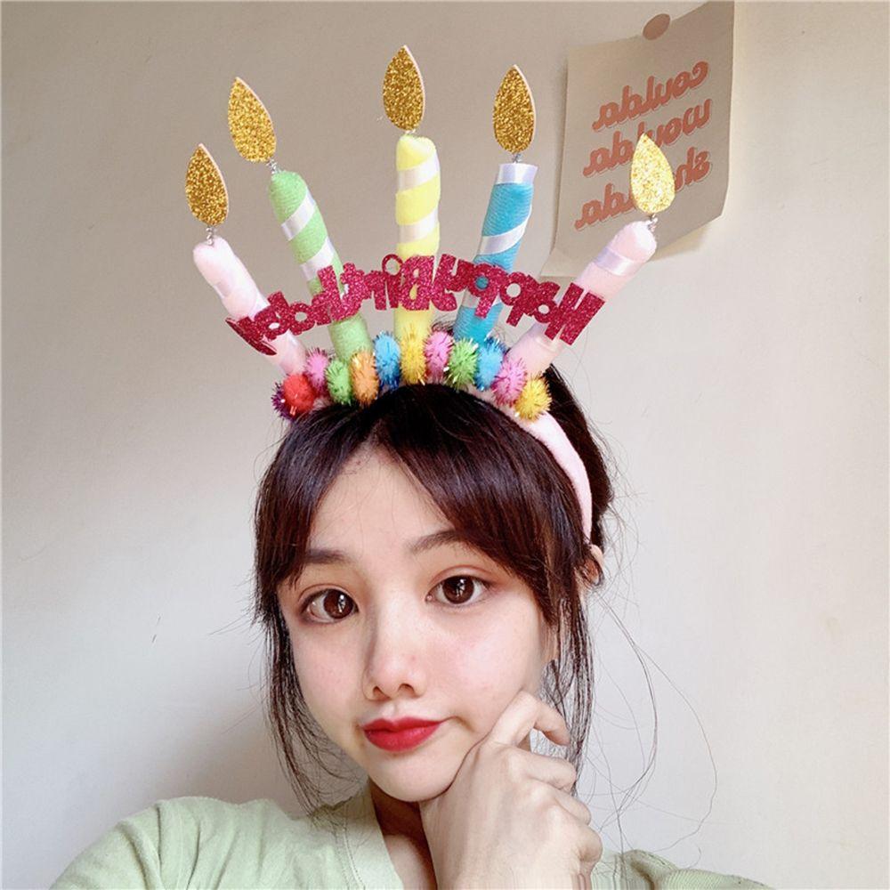 Birthday Kids Children Korean Style Headband Birthday Hairband Hair Accessories Women Hair Hoop