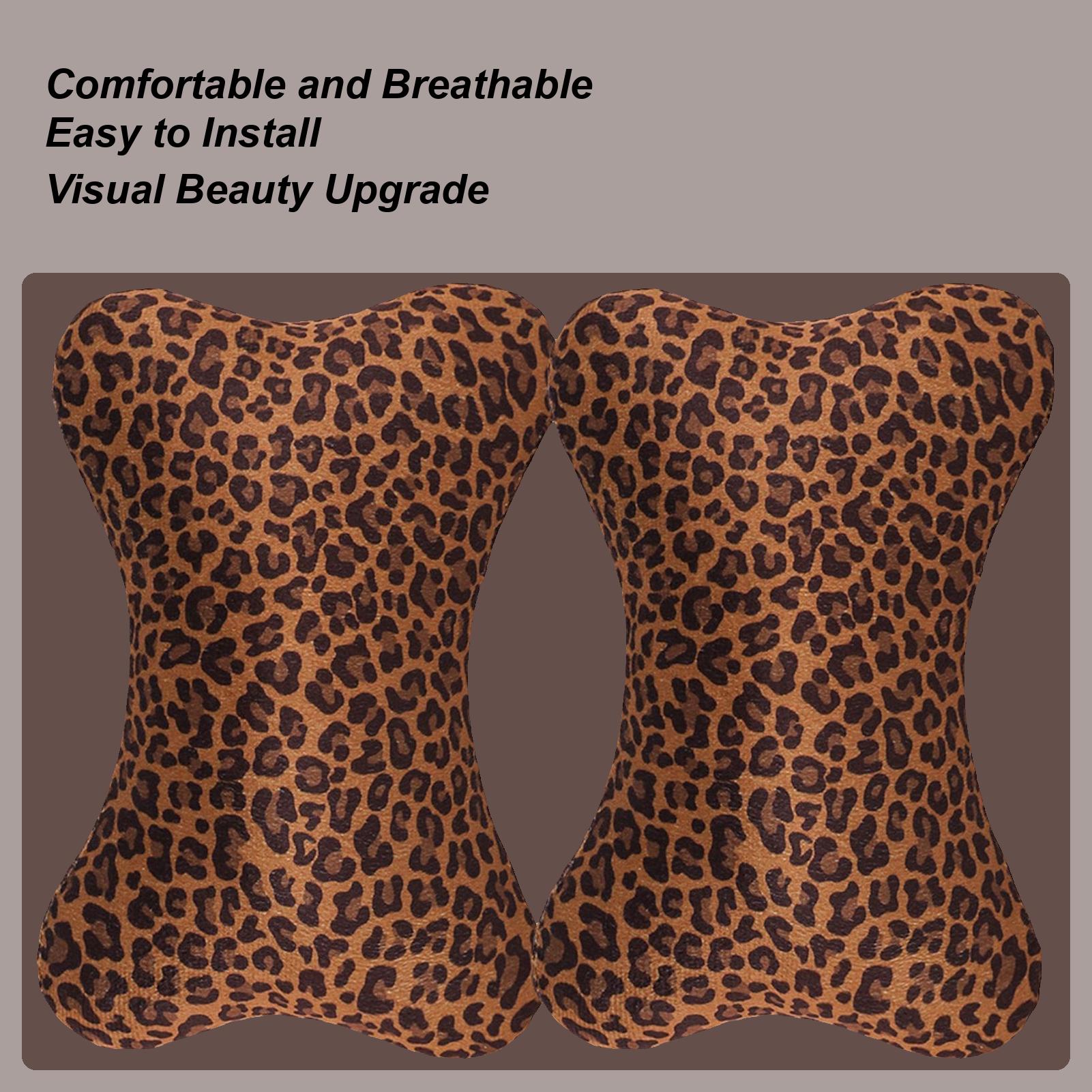 

Car Neck Pillow For Driving 2 Pieces Ergonomic Cushion Leopard Print Car Pillow With Adjustable Strap For Adults Passenger CHINA