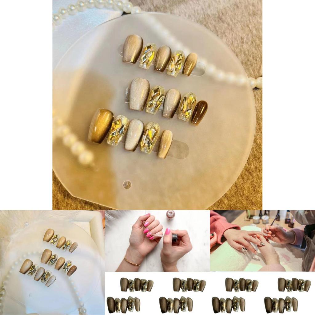 Elegant Cat Eye Flashy Luxury Nail Stickers Starry Sky Mini Size Xs S M L Manicure