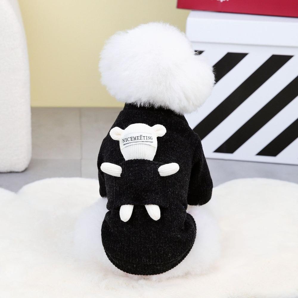 

Korean Dog Pullover Cute Bear Small Dog Coats Creative Dog Sweaters Winter S чёрный