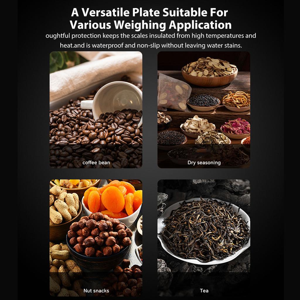 Electronic Coffee Scale High Precision LED Display Round Bowl Design for Kitchen Use Black