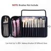 Travel-Friendly Makeup Brush Roll Up Pouch Organizer for Cosmetic Tools, Holds 20+ Brushes, Portable Bag for Women (Case Only)