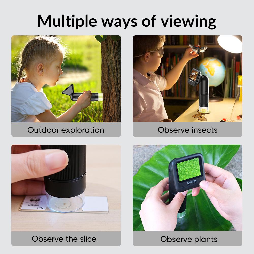 2 Megapixel Portable Handheld Digital Microscope 12-24X Magnification Indoor Outdoor Microscope