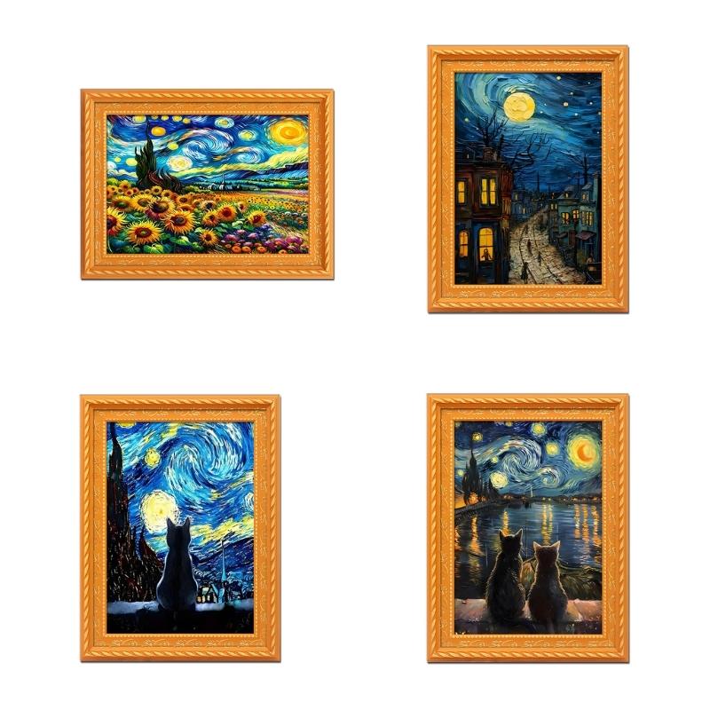 Vintage Refrigerator Magnets Art Display Wooden Magnetic Frame For Fridge 2x3in Photo Display With Vintage Florals Artwork