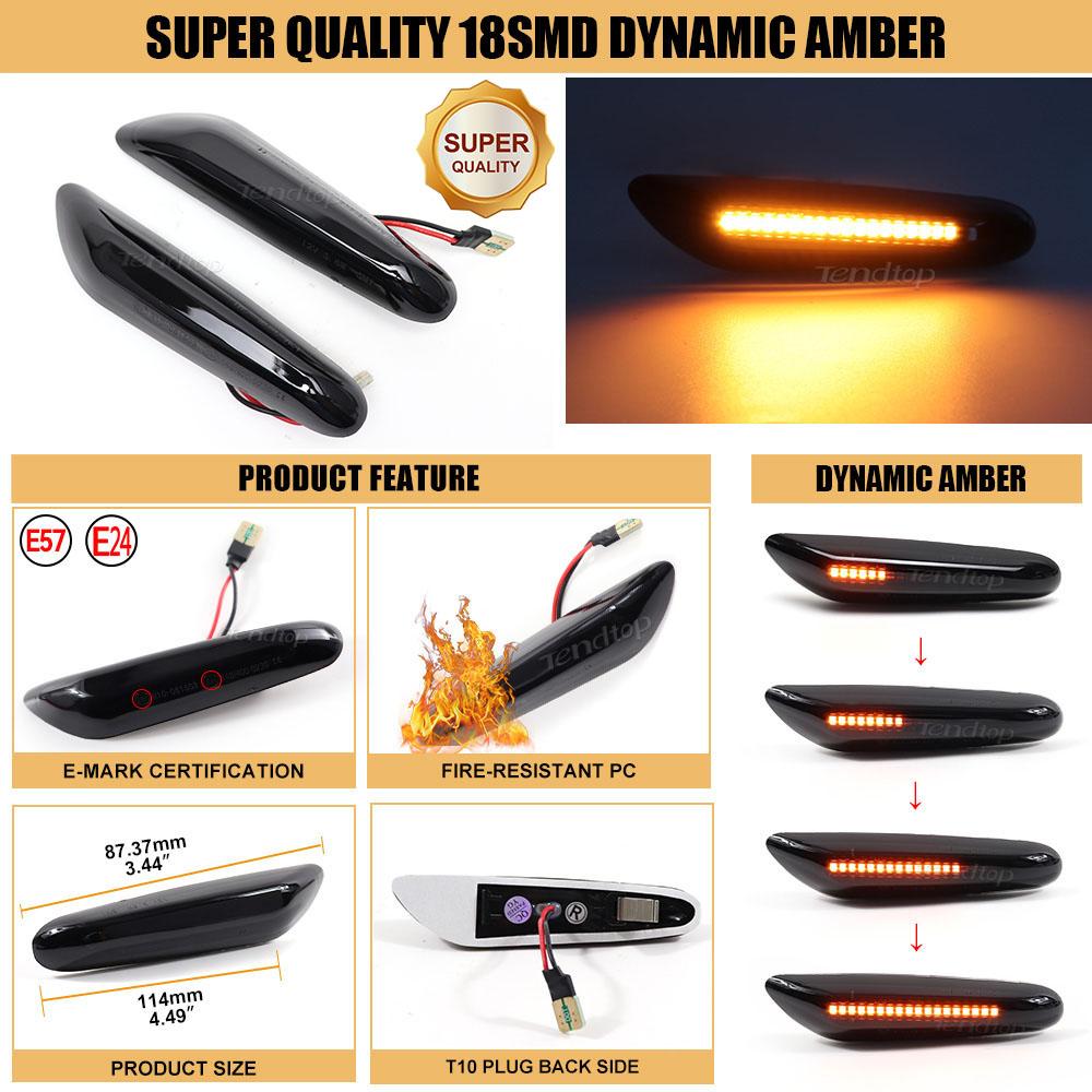 Sequential LED Flashing Dynamic Turn Signal Side Marker Light For BMW E60 E61 E87 E90 E91 E92 E93 E81 E82 E88 E46 X3 E83 X1 E84