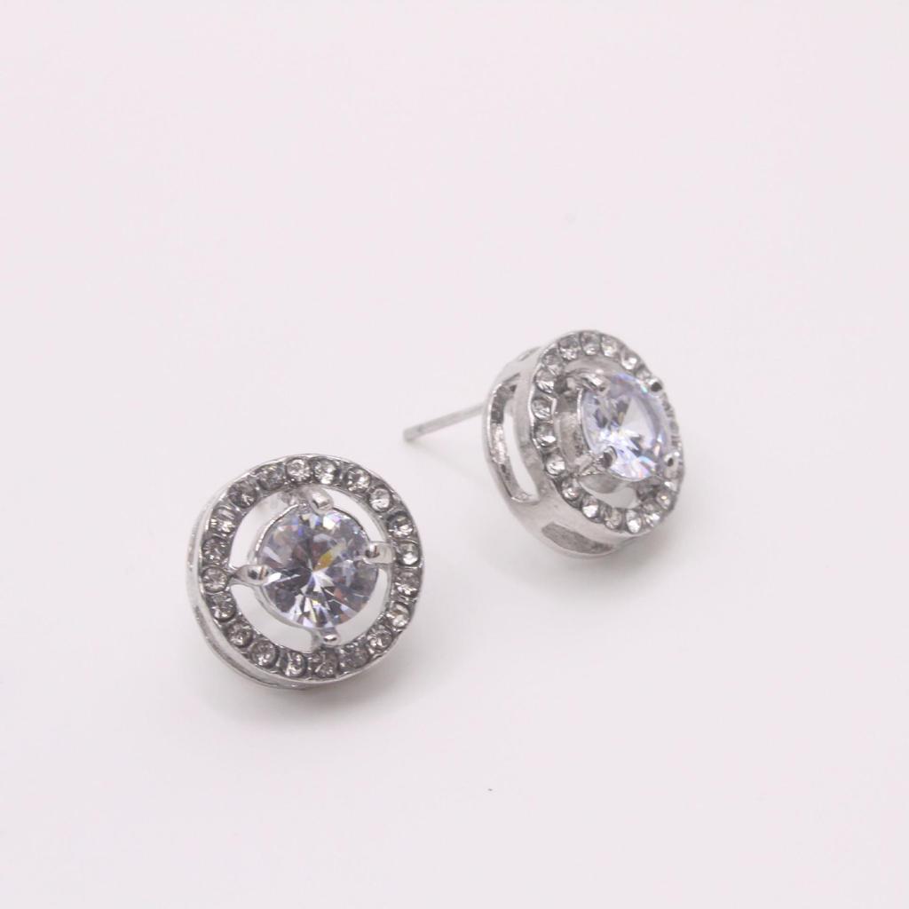 Elegant European-Style Rhinestone Stud Earrings for Brides