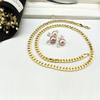 6MM European and American K Gold Plated Necklace Bracelet Set