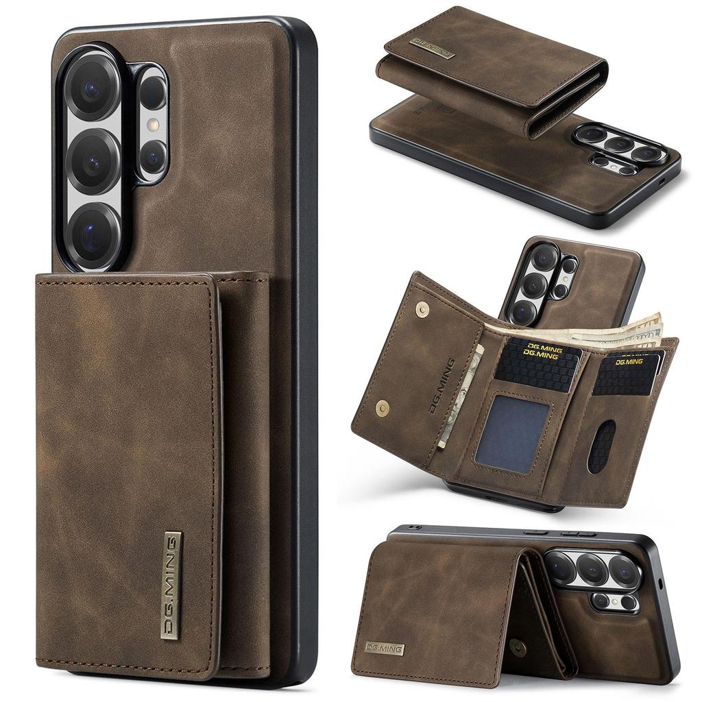 DG.MING-M1 Luxury 2-in-1 Removable Magnetic Flip Premium PU Leather Case Wallet Card Holder Back Cover For Cell Phones