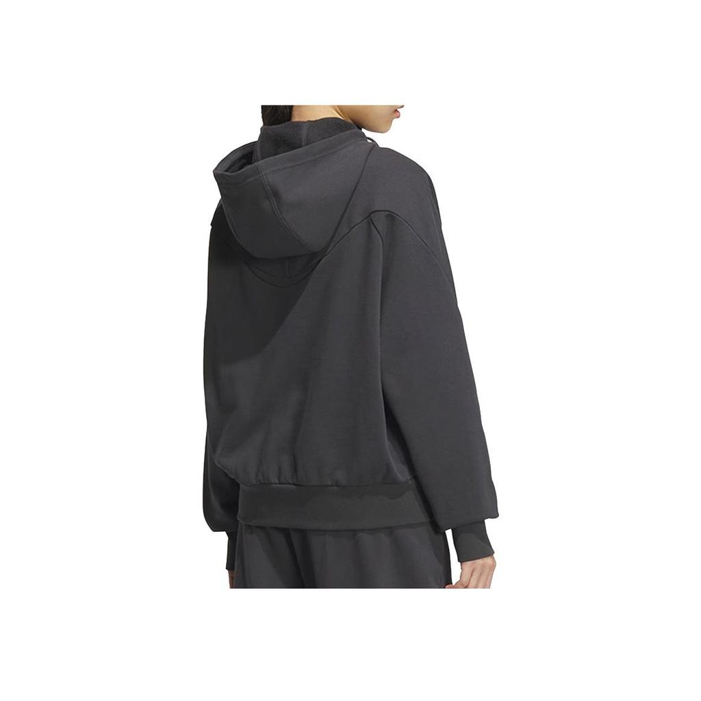 Adidas Fustl Knitted Hooded Sports Long Sleeve Jacket Women Jacket Dark-Gray JY8066