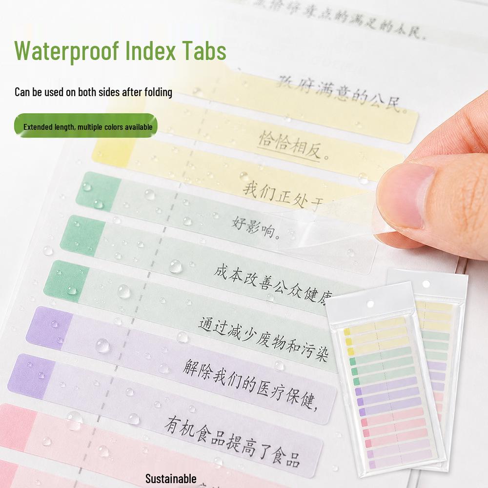 Gradient Morandi Waterproof Index Tabs: Long & Short for Student Notes & Key Item Classification