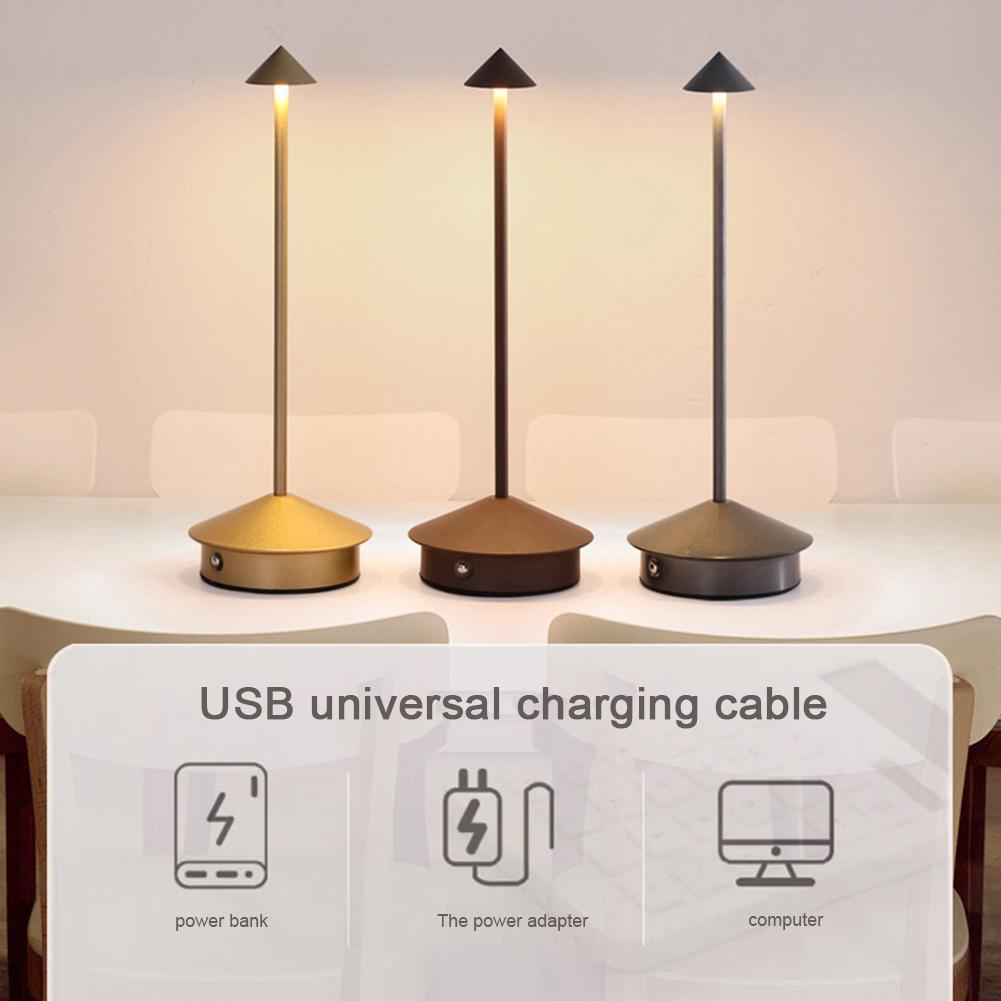 

Modern Cordless Table Lamp Rechargeable 3 Color Dimmable Modern Design Table Light Touch Control for Home Office/Bedroom/Outdoor