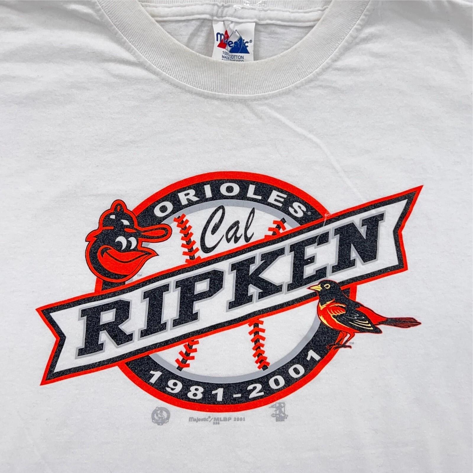 

vintage 2001 BALTIMORE ORIOLES CAL RIPKEN MAJESTIC T-Shirt XL mlb baseball 3XL