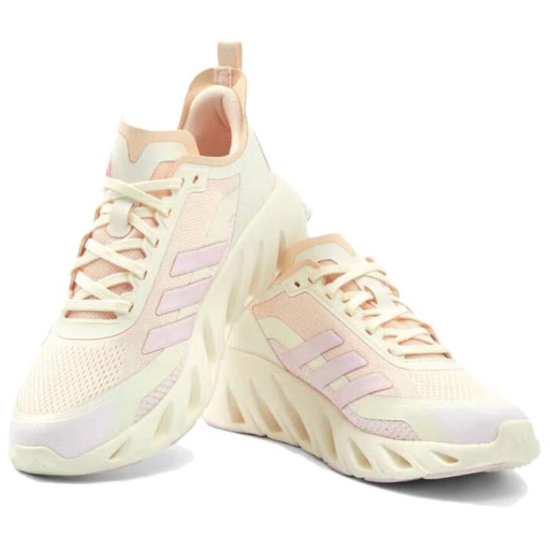 adidas Cushioning Abrasion Resistant Breathable Low Top Running Shoes Unisex White Pink Sneakers IH6032