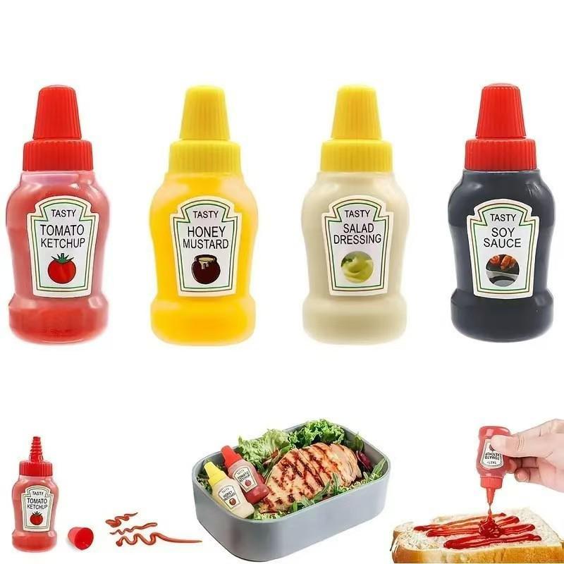 Portable Mini Squeeze Bottle for Tomato Salad Dressing and Honey Dispenser