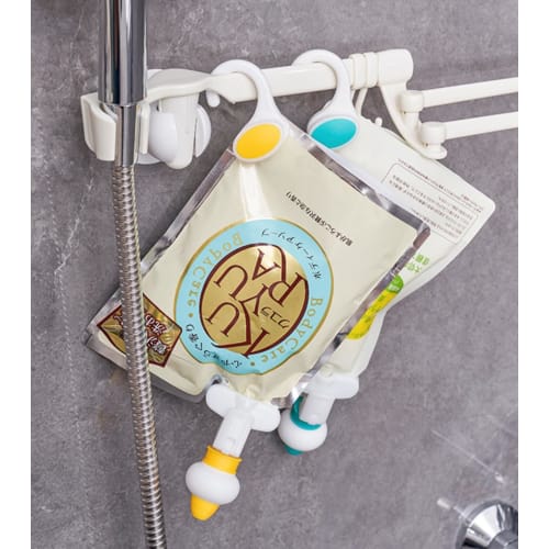 [M&L] Hanging Reverse Pump Refillable Shampoo Bottle Dispenser - No Refills Required, Hanging Shampoo Bottle Dispenser (3, White)